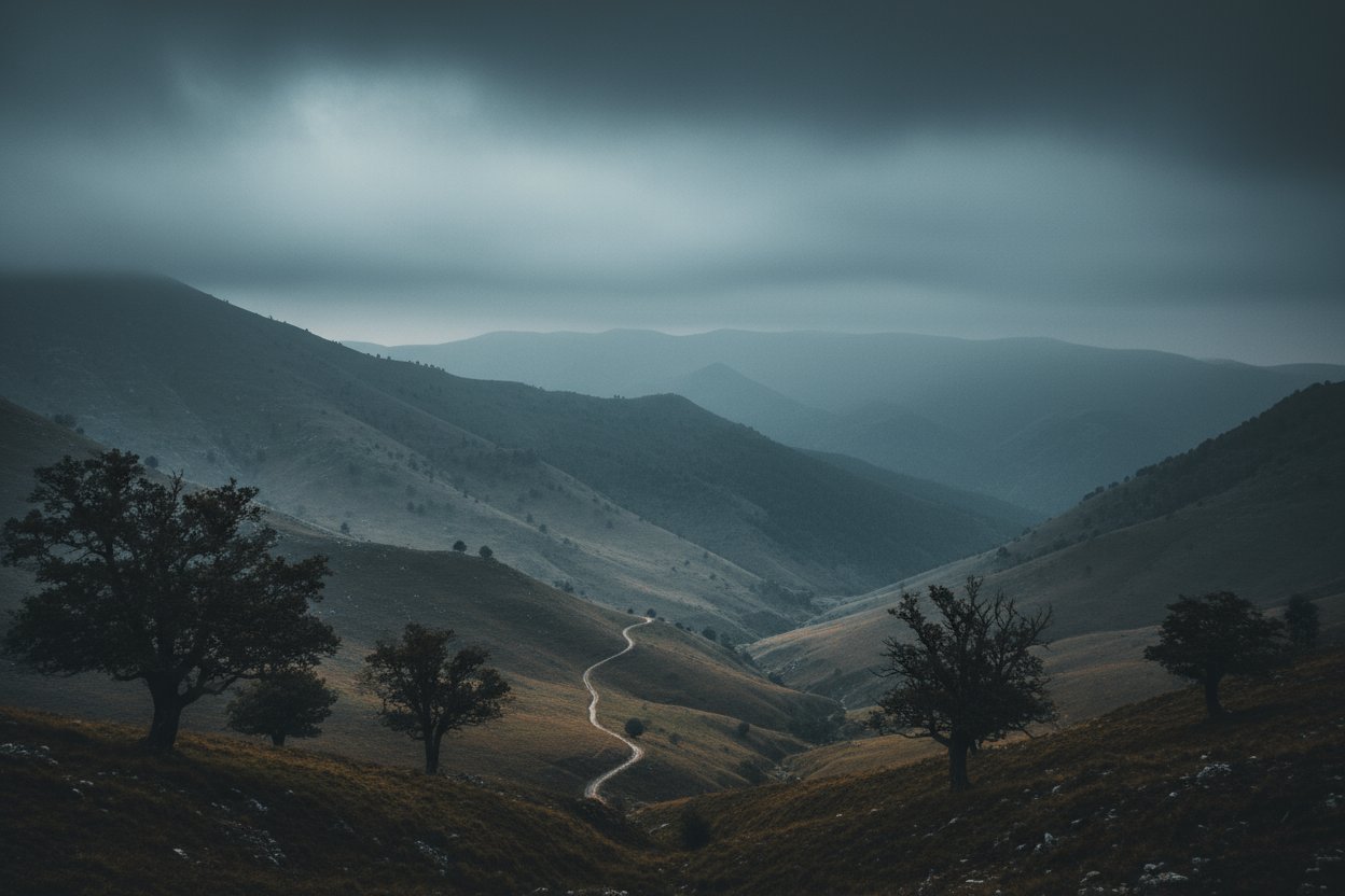 random landscape thats kind of darkish color 